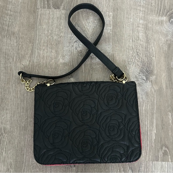 Betsey Johnson Black and White Striped Shoulder Bag - Picture 6 of 6